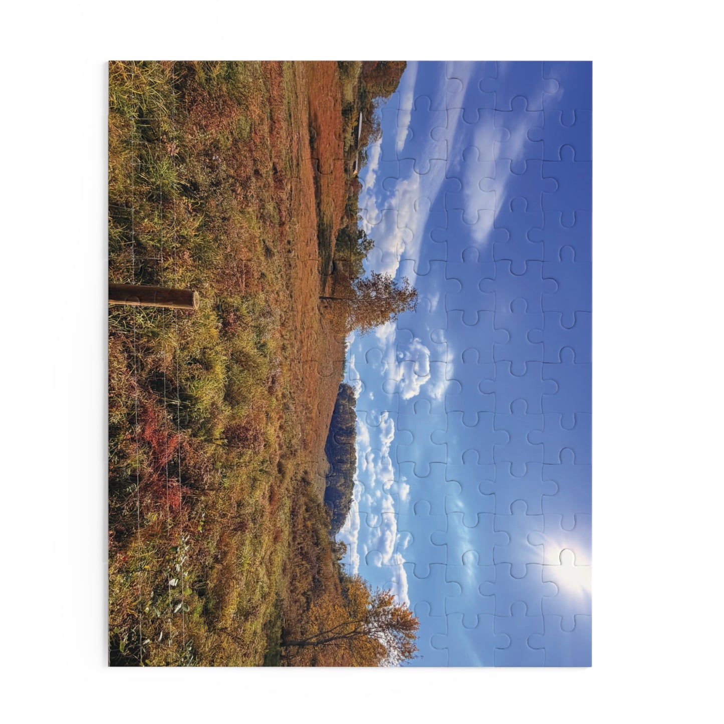 Autumn Meadow Landscape Puzzle – Scenic Fall Countryside Jigsaw (120/252/500 pcs)