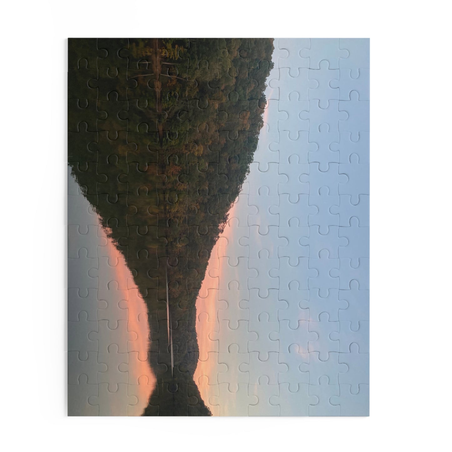 Sunset Lake Reflection Puzzle — Scenic 120/252/500-Piece Jigsaw