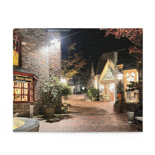 The Gatlinburg Village Shops Jigsaw Puzzle — 120/252/500-Piece Cozy Cobblestone Scenery Jigsaw