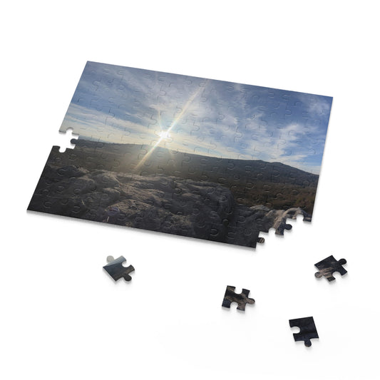 Sunset Mountain Landscape Puzzle — Scenic Nature Jigsaw (120/252/500 pcs)