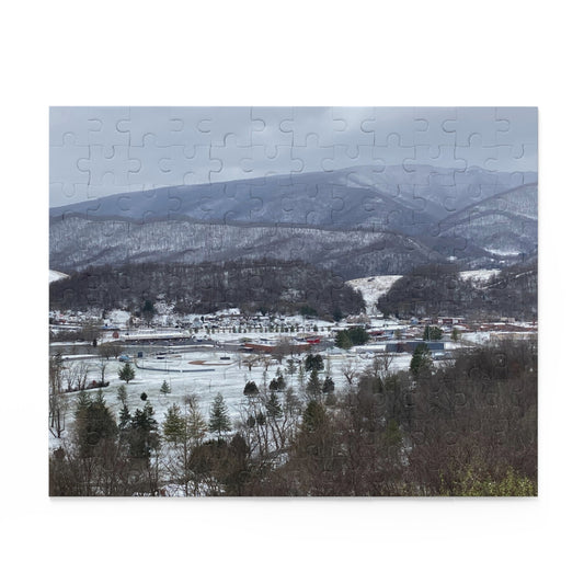 Town of Saltville Winter Mountain Jigsaw Puzzle — 120/252/500-Piece Landscape Jigsaw