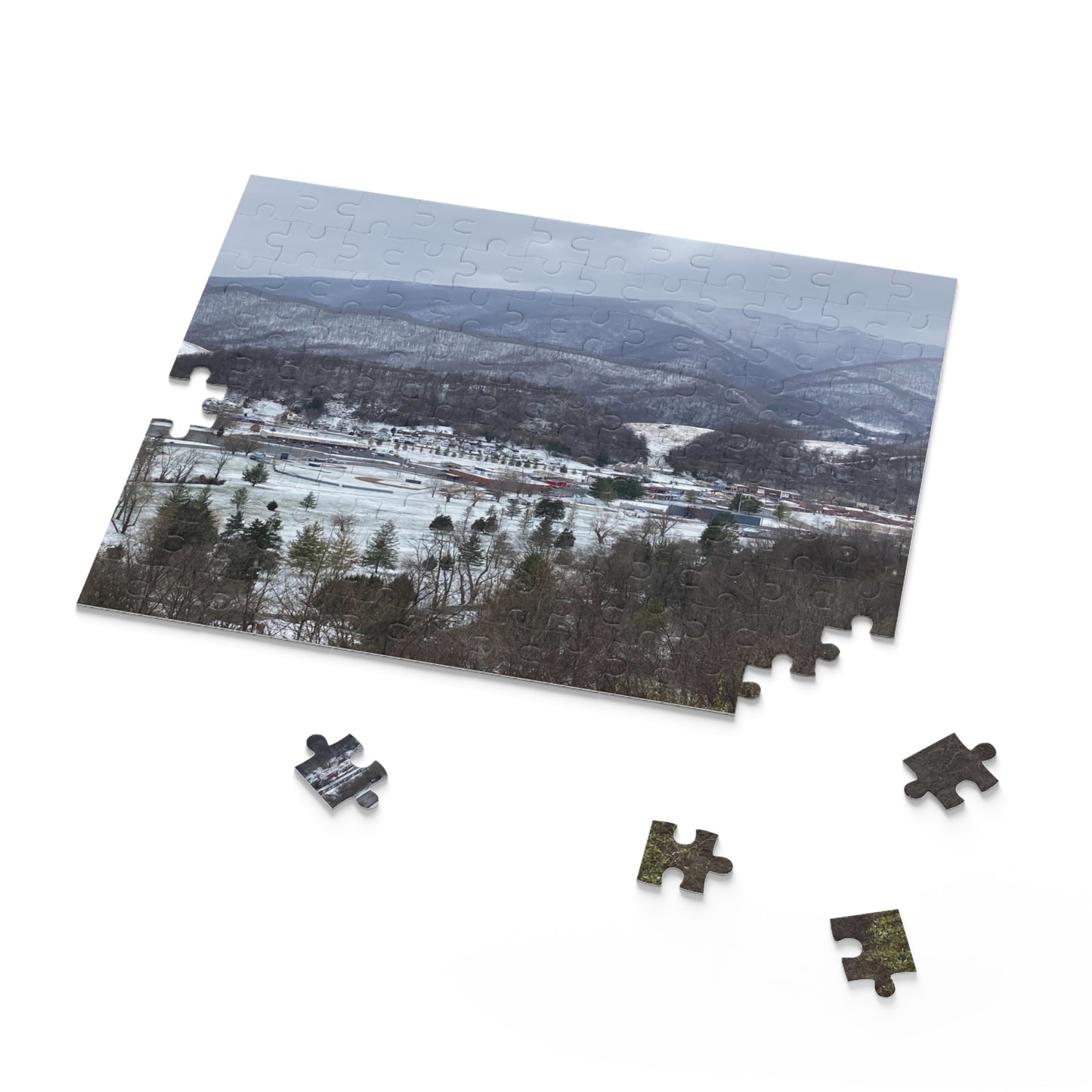 Town of Saltville Winter Mountain Jigsaw Puzzle — 120/252/500-Piece Landscape Jigsaw