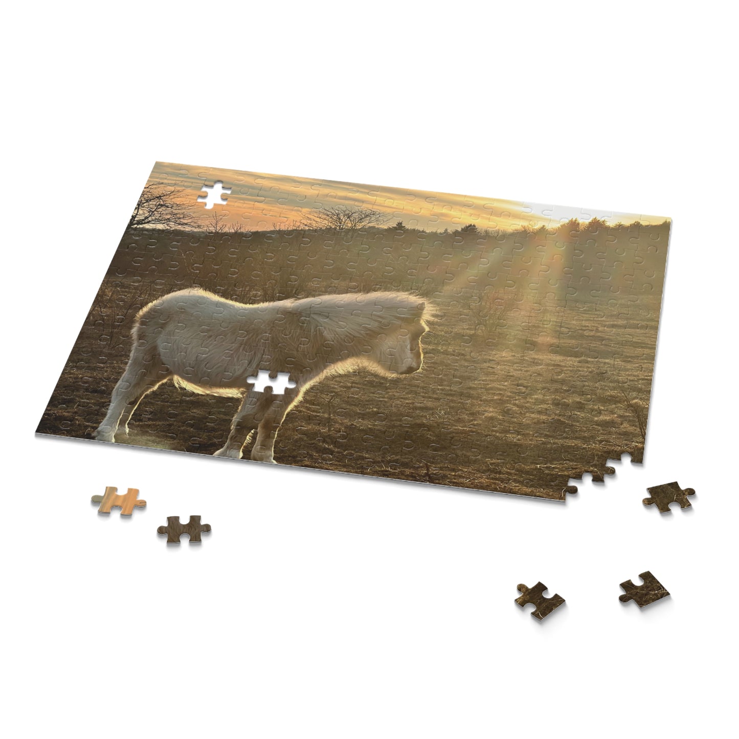 Miniature Horse Sunset Puzzle — 120/252/500-Piece Jigsaw