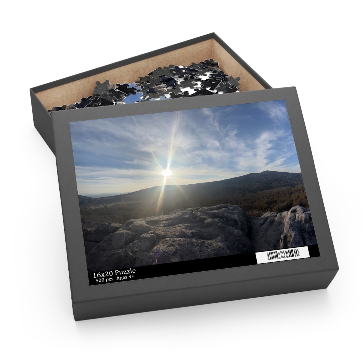 Sunset Mountain Landscape Puzzle — Scenic Nature Jigsaw (120/252/500 pcs)