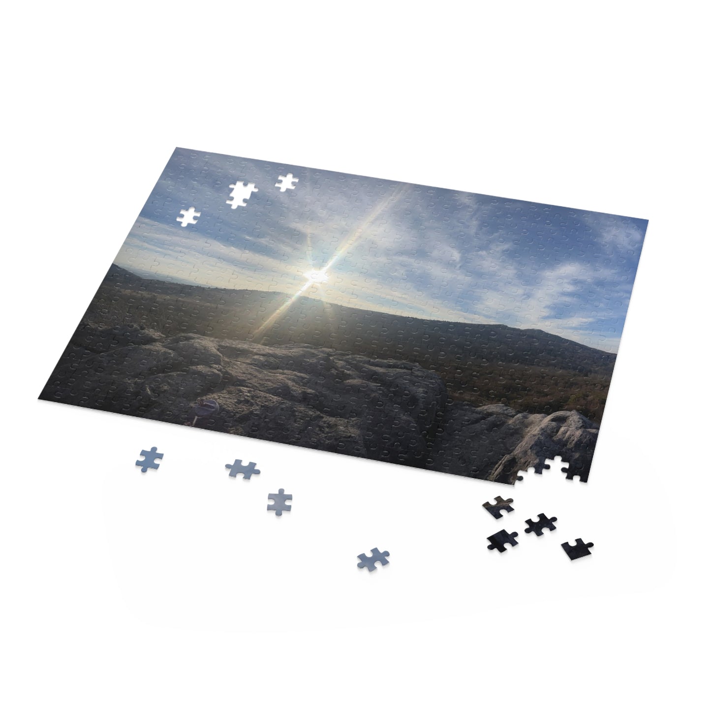 Sunset Mountain Landscape Puzzle — Scenic Nature Jigsaw (120/252/500 pcs)