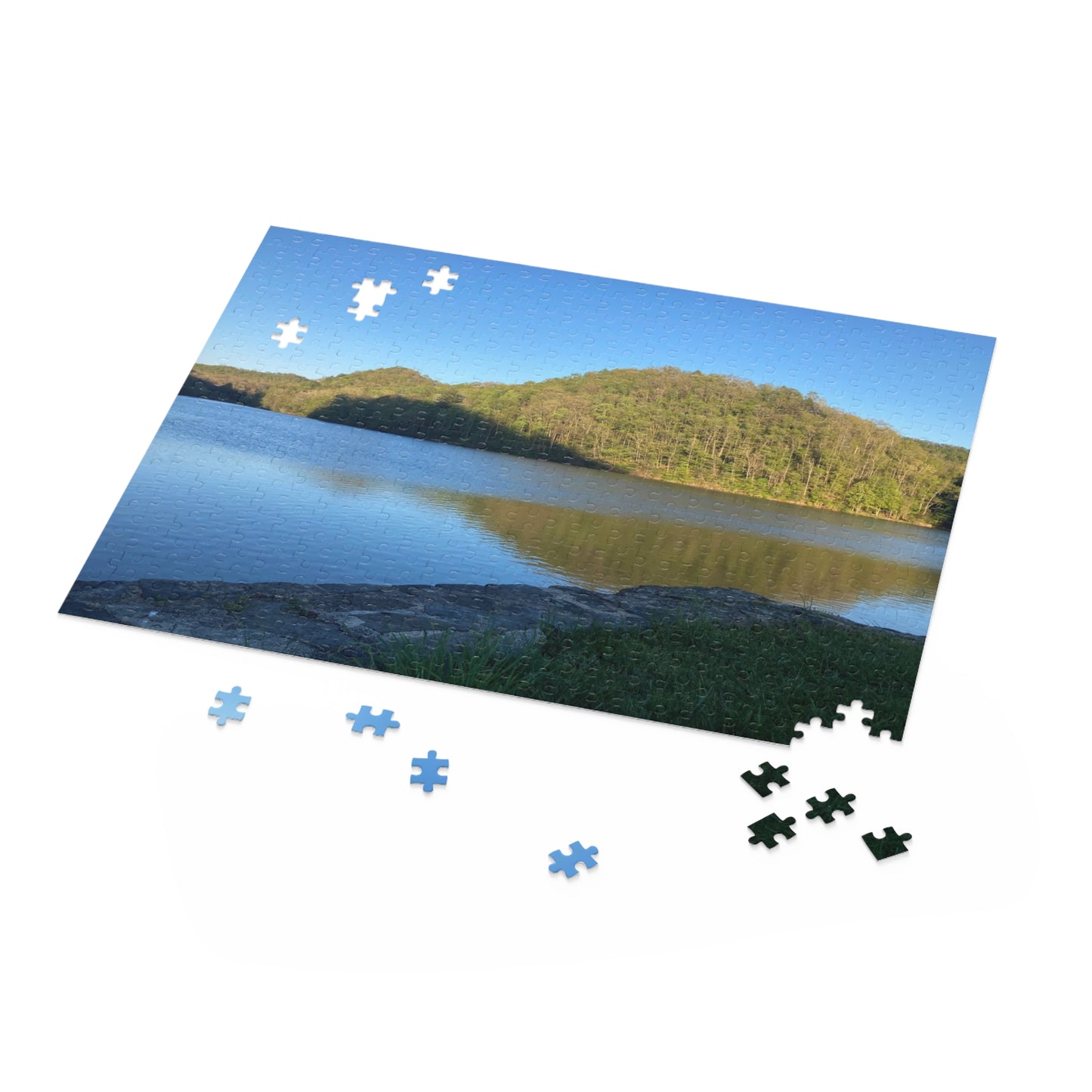 Blue Skies Lake Days Puzzle — 120/252/500‑Piece Nature Jigsaw