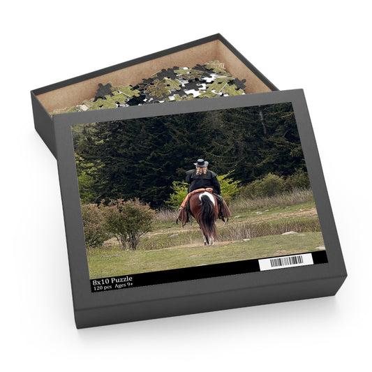 Western Horseback Riding Puzzle — Scenic Cowboy on Trail Jigsaw (120/252/500 pcs)