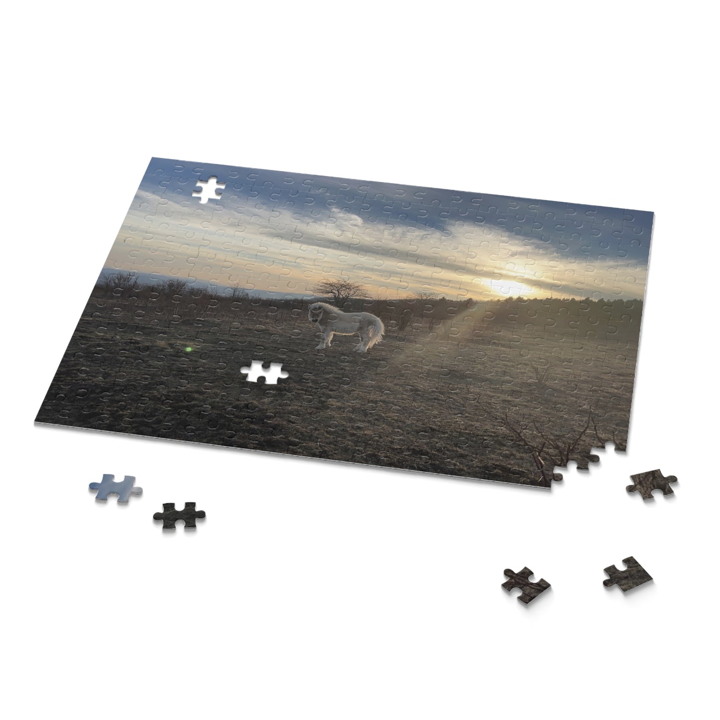 Sunset Pony Puzzle — Scenic Countryside Jigsaw (120/252/500 pcs)