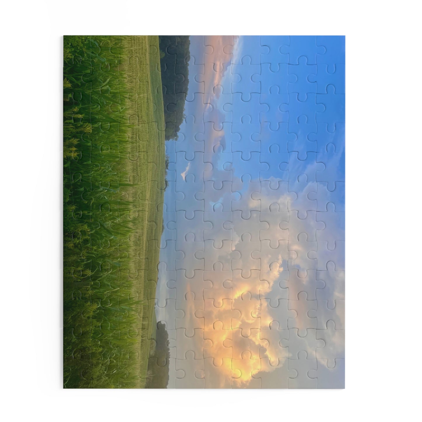 Sunset Meadow Jigsaw Puzzle — 120/252/500-Piece Scenic Landscape