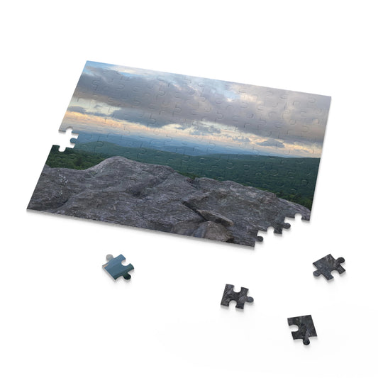 Rock Climbing Scenic Jigsaw Puzzle – Sunset Over Ridge (120/252/500-Piece)