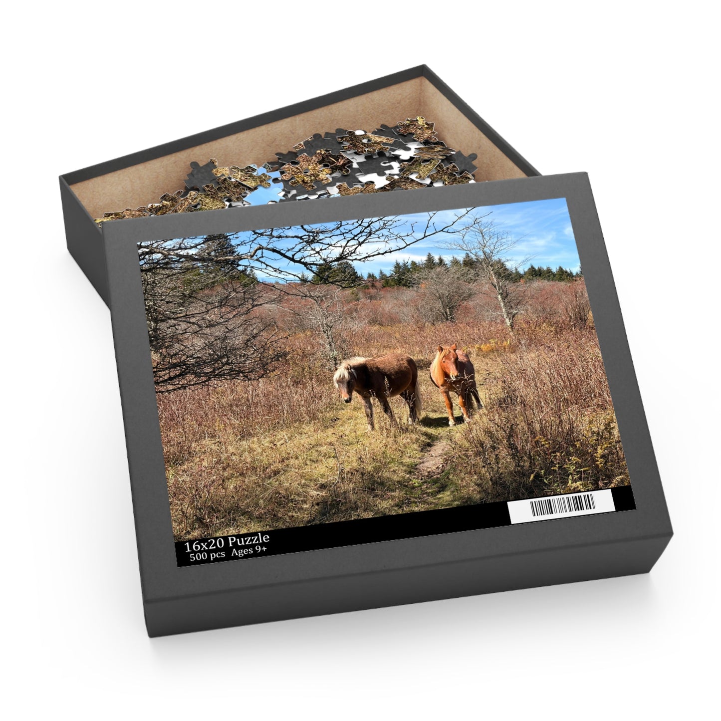 Wild Mare Meadow Puzzle — 120/252/500-Piece Scenic Horse Jigsaw