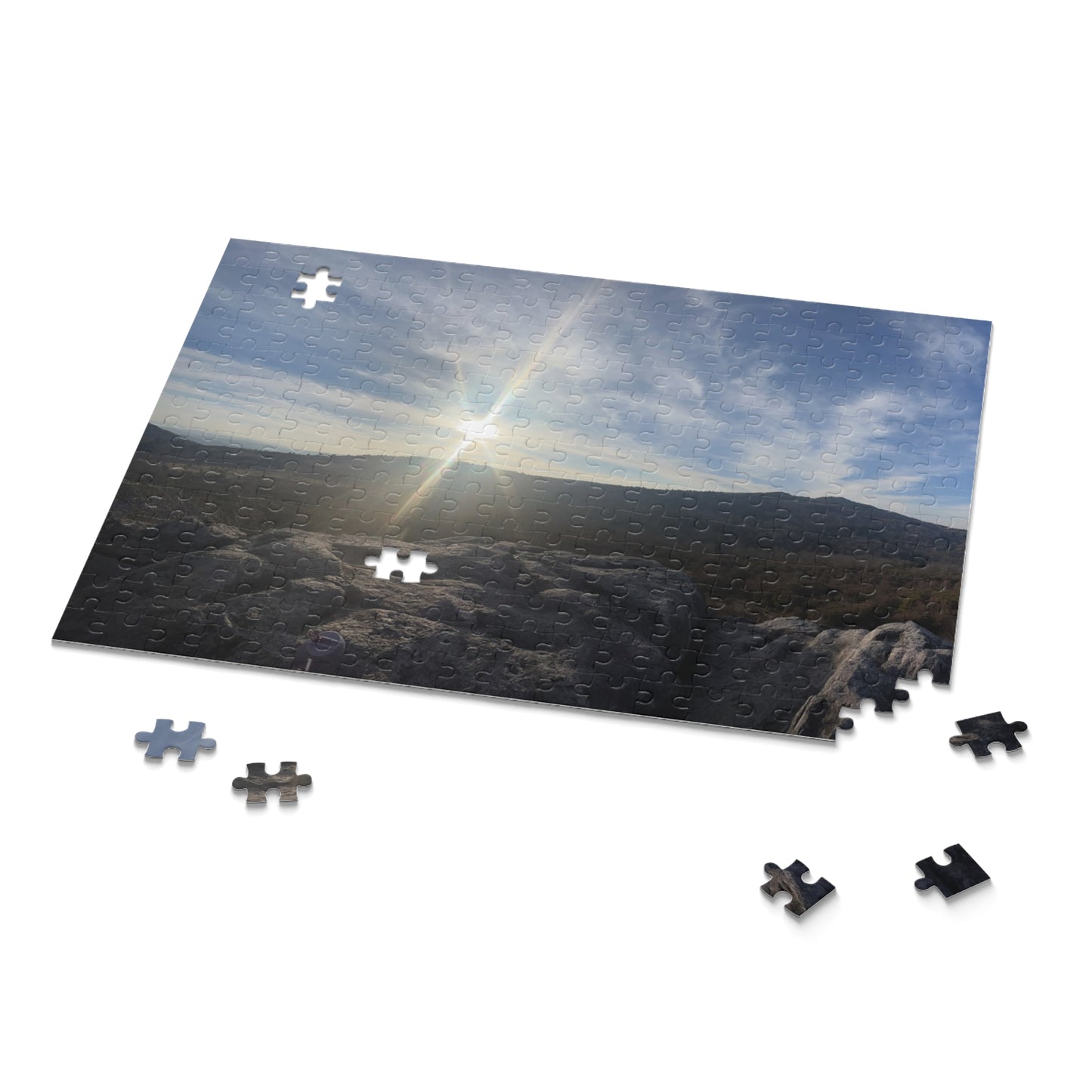 Sunset Mountain Landscape Puzzle — Scenic Nature Jigsaw (120/252/500 pcs)