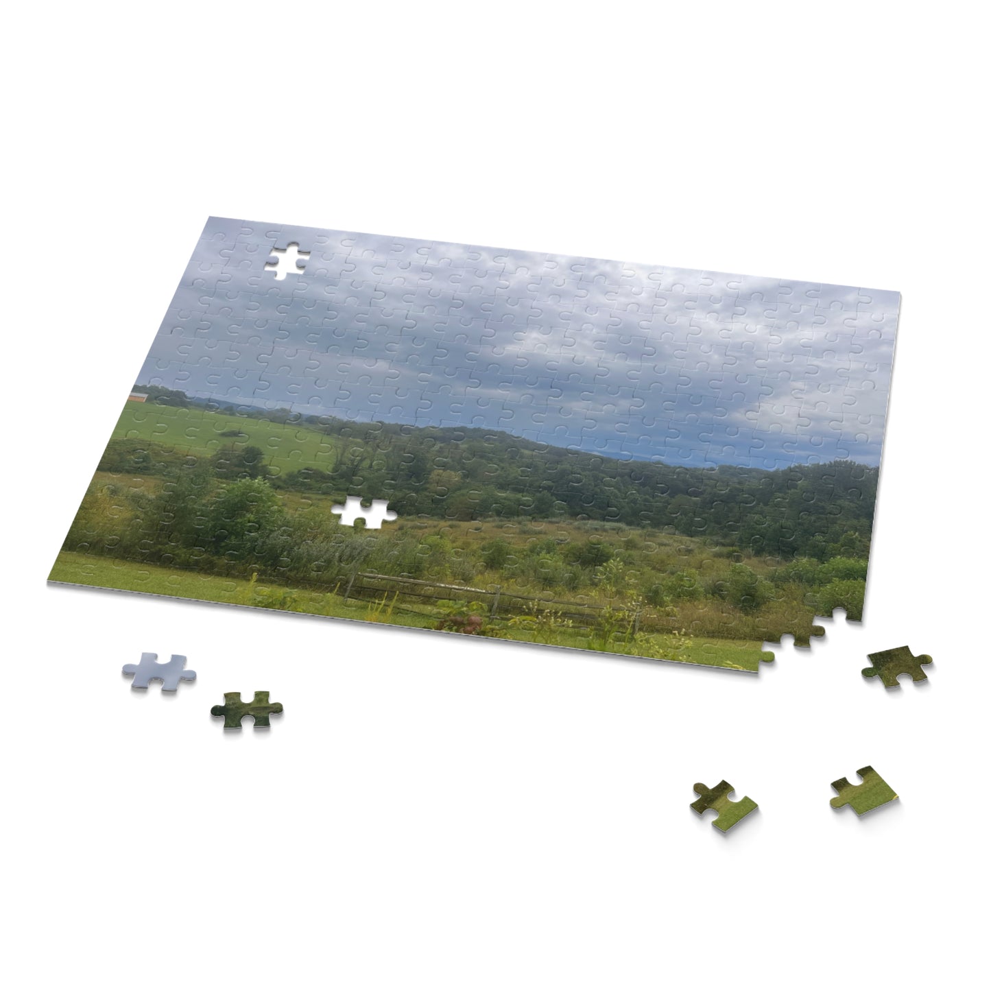 Storm Roaring Mountain Jigsaw Puzzle — Serene Rolling Hills Scenic Jigsaw (120/252/500 pcs)