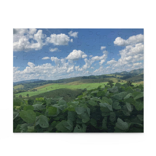 Countryside Back Roads Jigsaw Puzzle – Rolling Hills & Blue Sky (120/252/500 pcs)