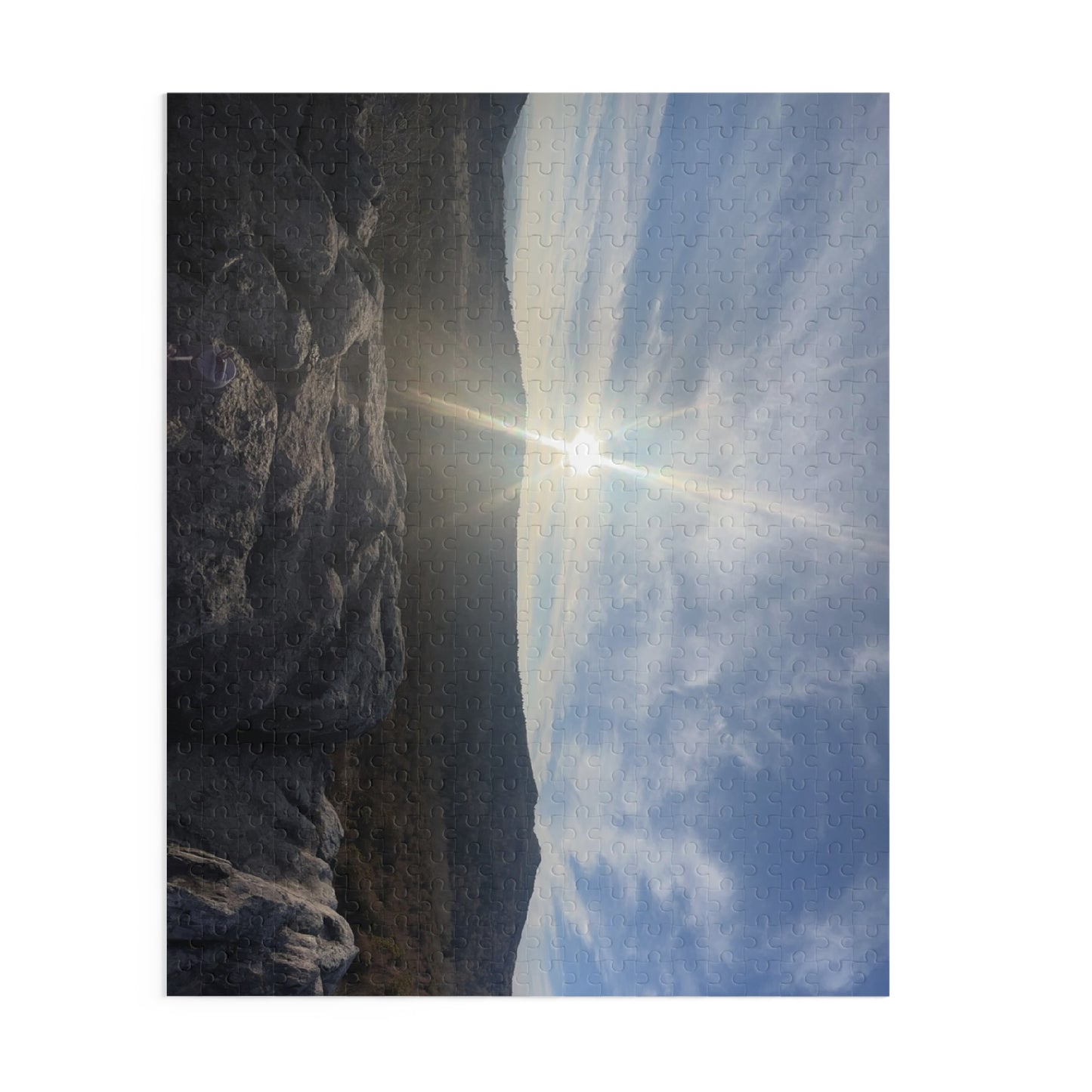 Sunset Mountain Landscape Puzzle — Scenic Nature Jigsaw (120/252/500 pcs)