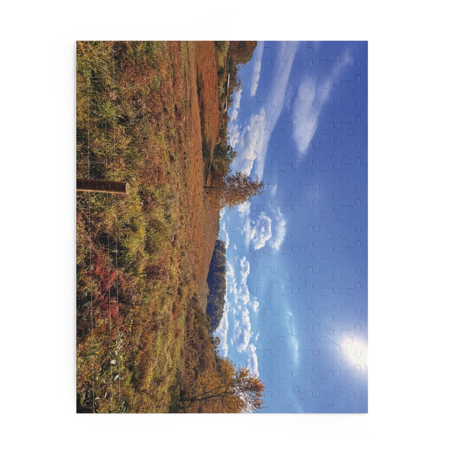 Autumn Meadow Landscape Puzzle – Scenic Fall Countryside Jigsaw (120/252/500 pcs)