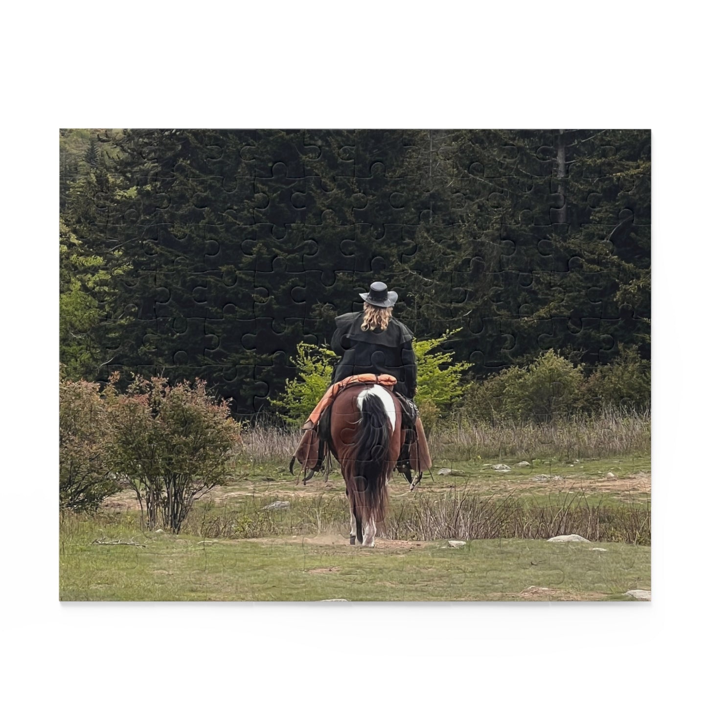 Western Horseback Riding Puzzle — Scenic Cowboy on Trail Jigsaw (120/252/500 pcs)