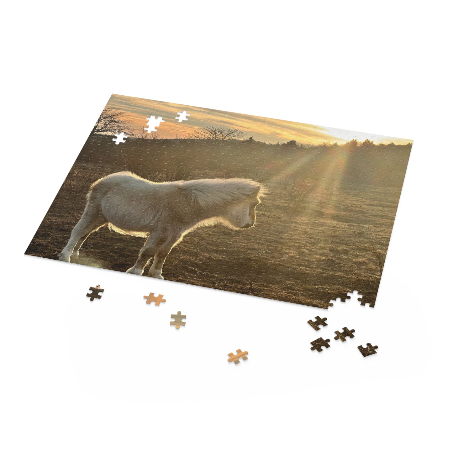 Miniature Horse Sunset Puzzle — 120/252/500-Piece Jigsaw