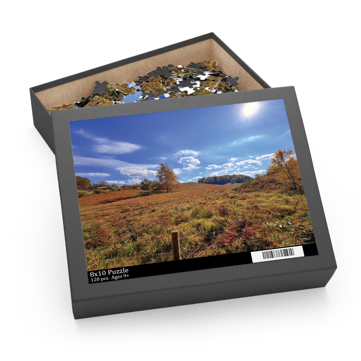 Autumn Meadow Landscape Puzzle – Scenic Fall Countryside Jigsaw (120/252/500 pcs)