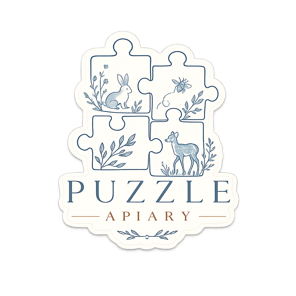 Puzzle Apiary Die-Cut Sticker — Botanical Puzzle Logo Sticker