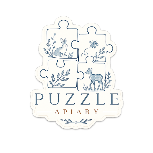 Puzzle Apiary Die-Cut Sticker — Botanical Puzzle Logo Sticker