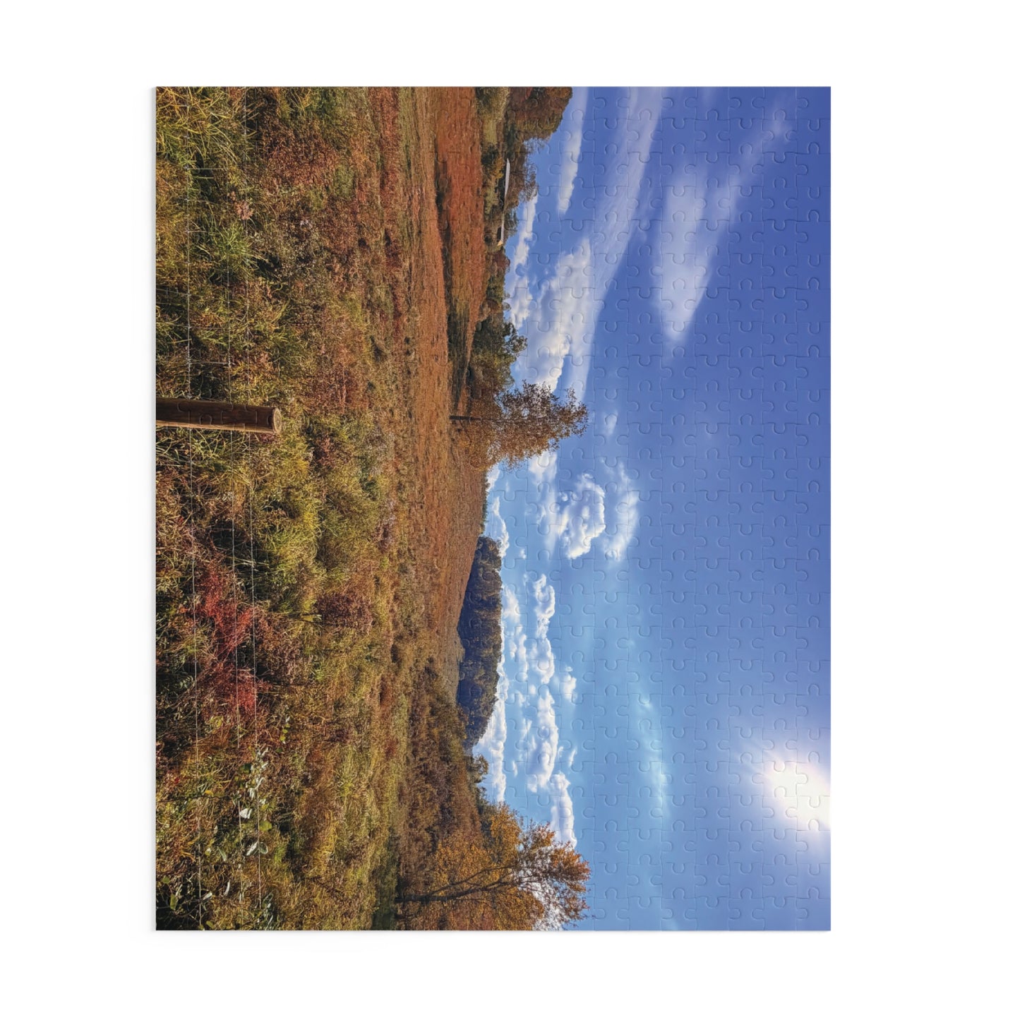 Autumn Meadow Landscape Puzzle – Scenic Fall Countryside Jigsaw (120/252/500 pcs)