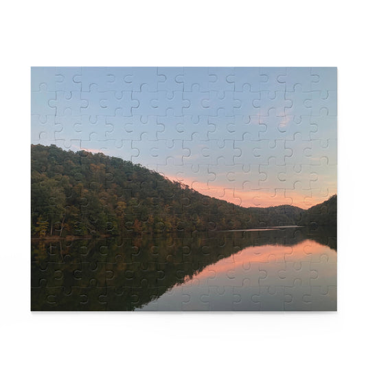 Sunset Lake Reflection Puzzle — Scenic 120/252/500-Piece Jigsaw