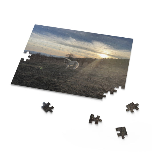 Sunset Pony Puzzle — Scenic Countryside Jigsaw (120/252/500 pcs)