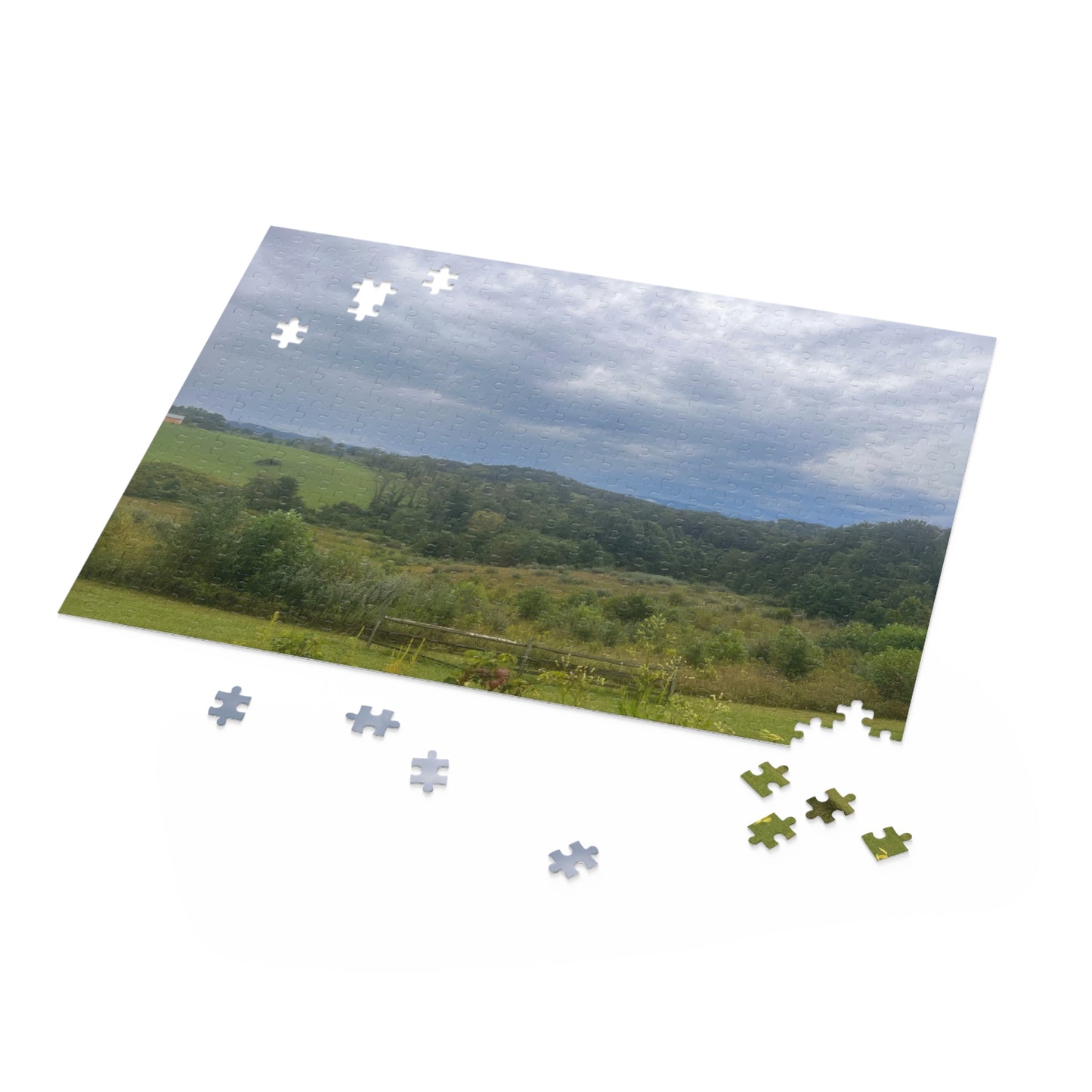 Storm Roaring Mountain Jigsaw Puzzle — Serene Rolling Hills Scenic Jigsaw (120/252/500 pcs)