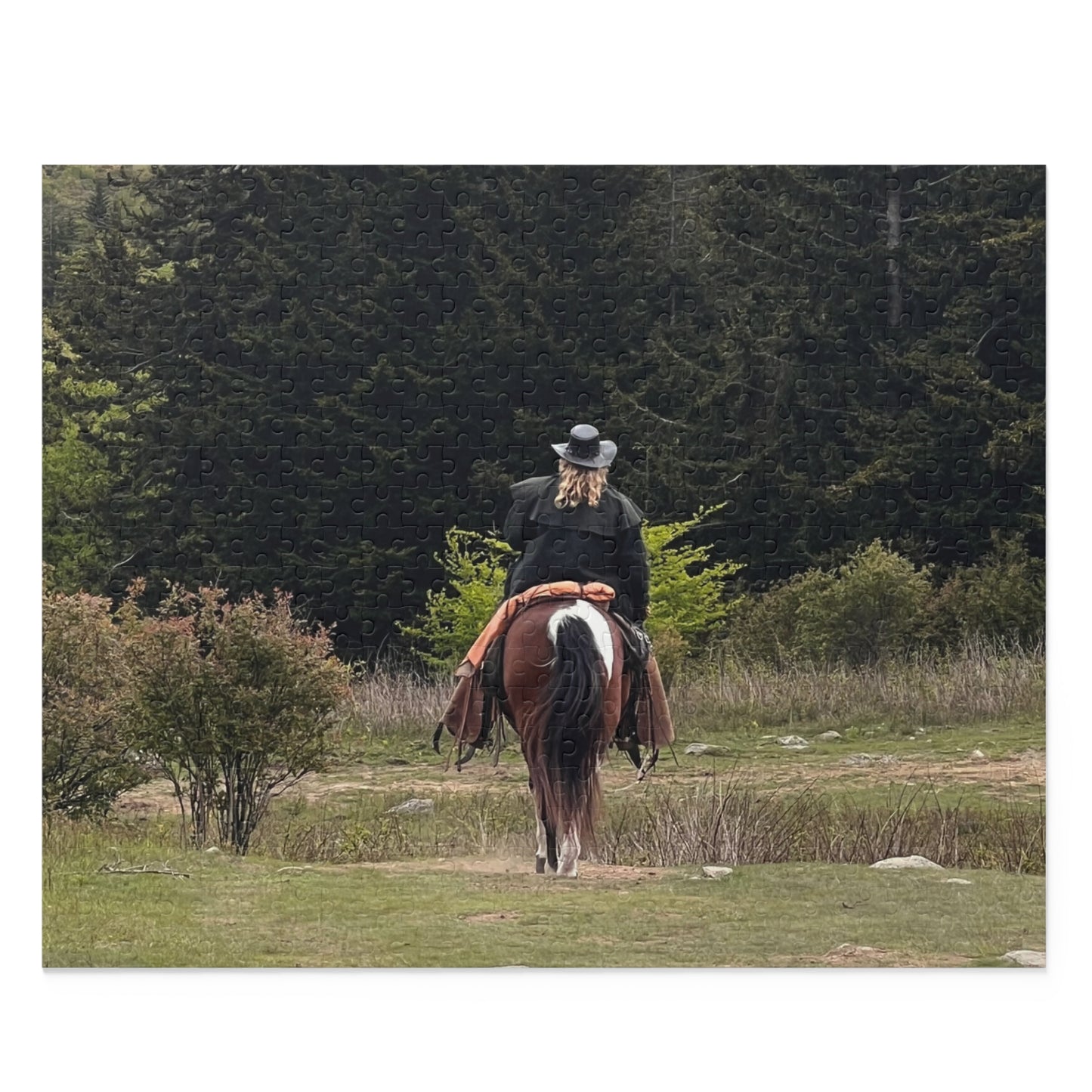 Western Horseback Riding Puzzle — Scenic Cowboy on Trail Jigsaw (120/252/500 pcs)
