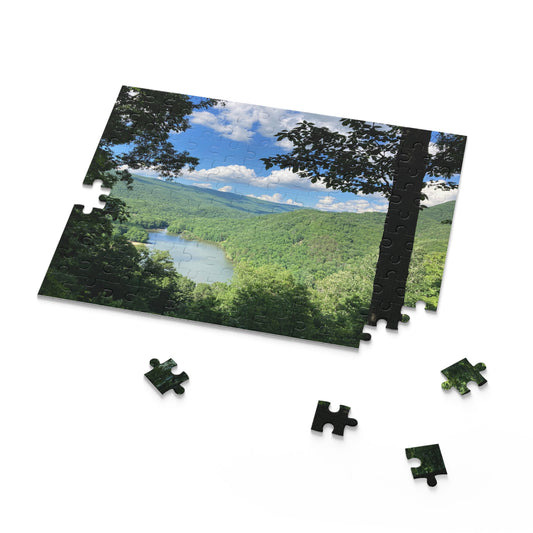 Hungry Mother Scenic Mountain Lake Puzzle — 120/252/500 Piece Jigsaw with Forest Vista