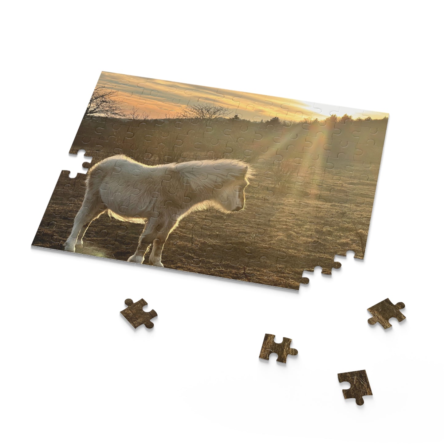 Miniature Horse Sunset Puzzle — 120/252/500-Piece Jigsaw