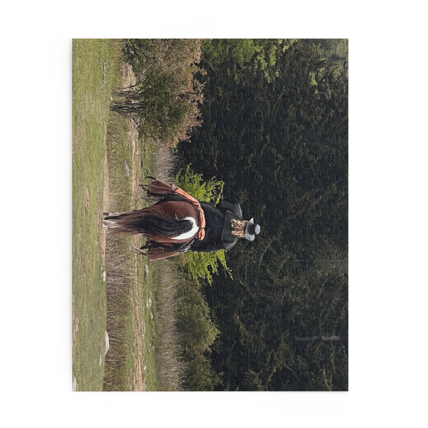 Western Horseback Riding Puzzle — Scenic Cowboy on Trail Jigsaw (120/252/500 pcs)