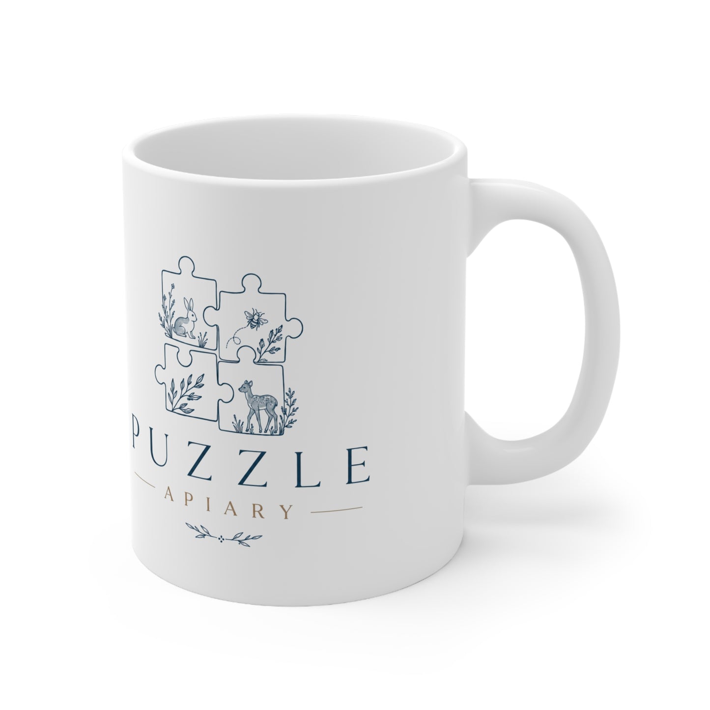 Puzzle Apiary Logo Ceramic Coffee Mug — 11oz & 15oz