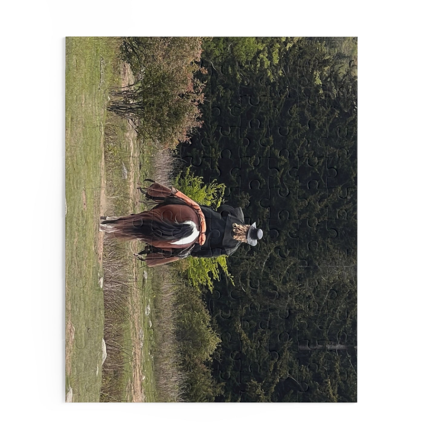 Western Horseback Riding Puzzle — Scenic Cowboy on Trail Jigsaw (120/252/500 pcs)