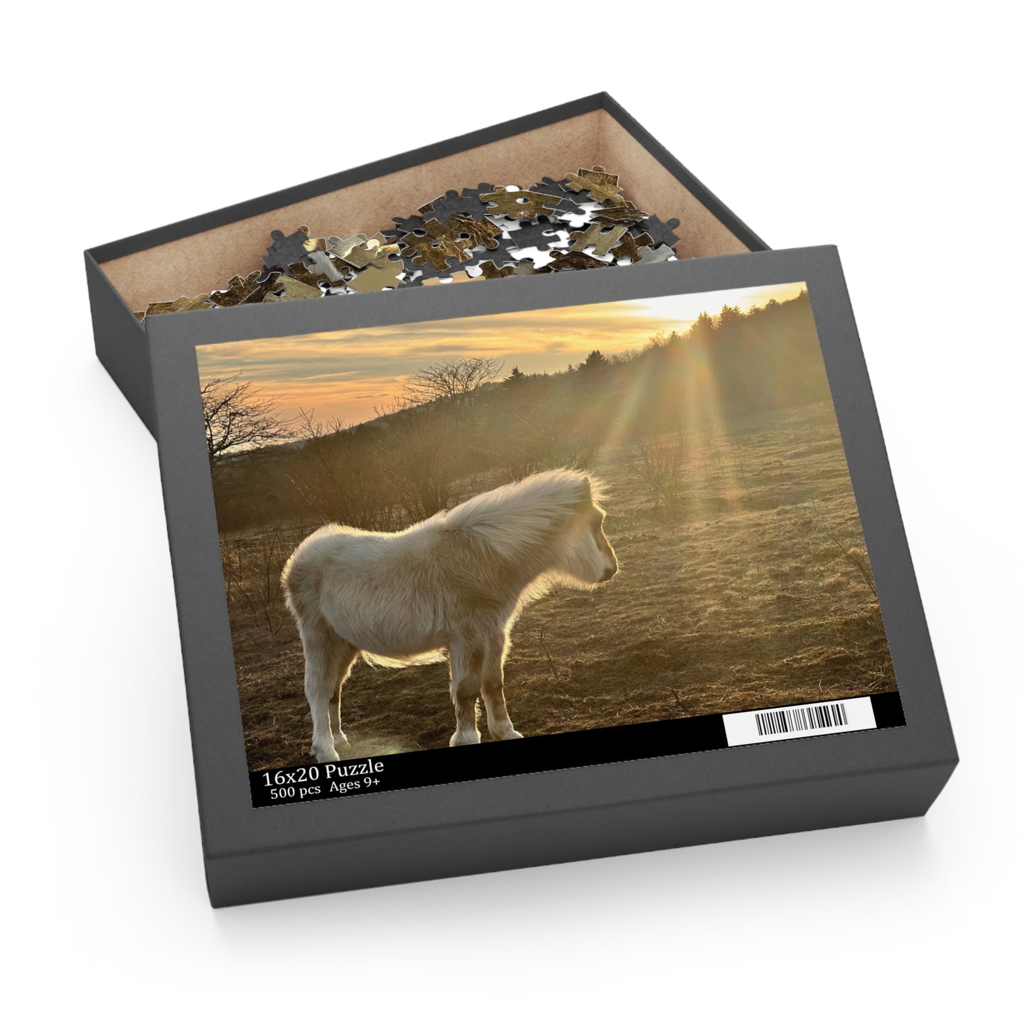 Miniature Horse Sunset Puzzle — 120/252/500-Piece Jigsaw