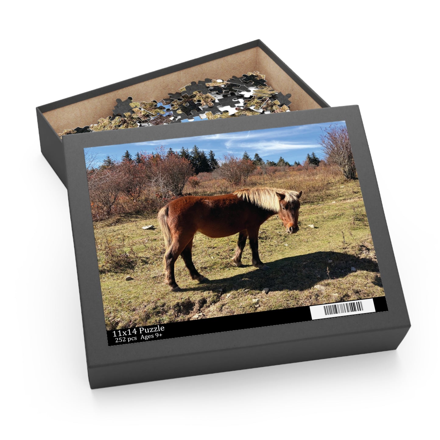 Wild Pony Meadow Puzzle — Scenic Horse Jigsaw (120/252/500 Piece)