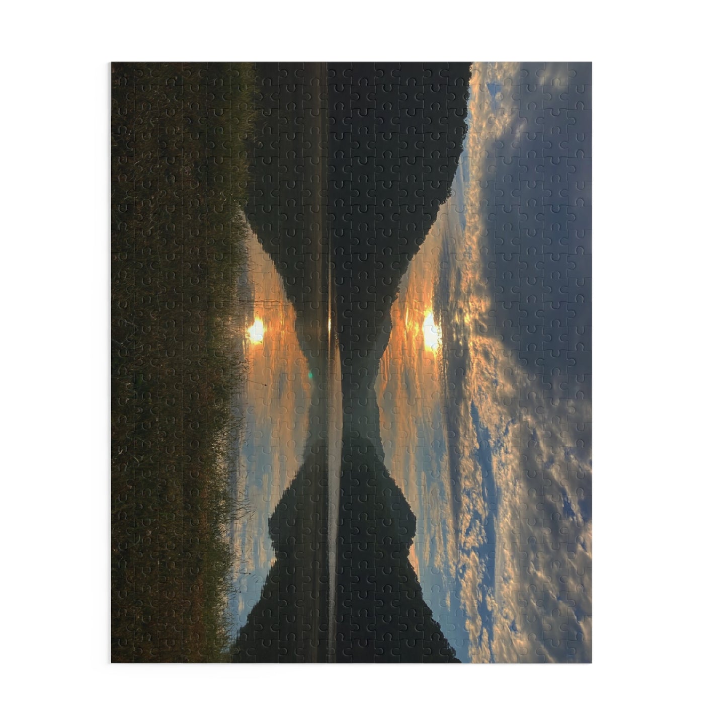 Hungry Mothers Sunset Lake Reflection Jigsaw Puzzle — Scenic Nature Puzzle (120/252/500 pcs)
