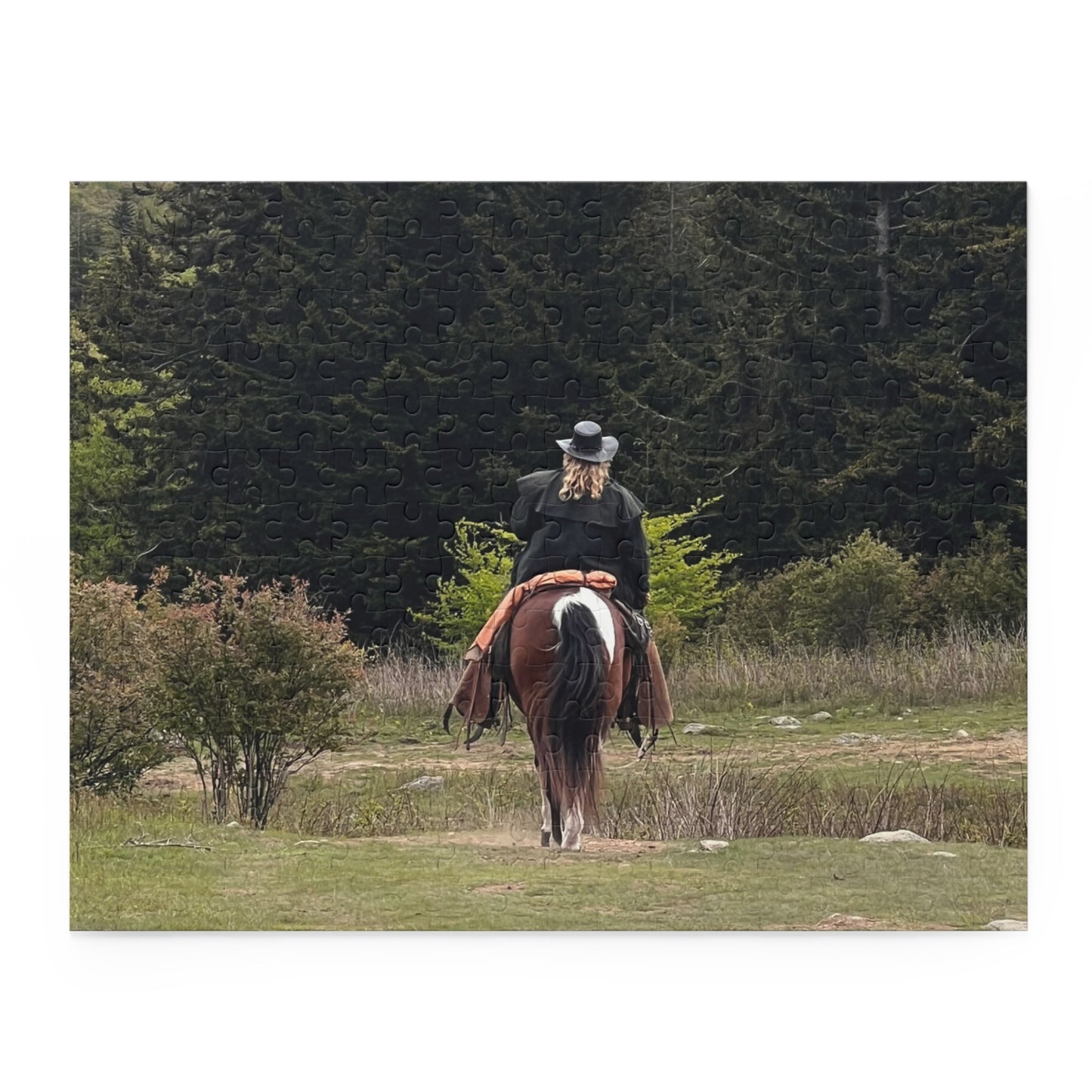 Western Horseback Riding Puzzle — Scenic Cowboy on Trail Jigsaw (120/252/500 pcs)