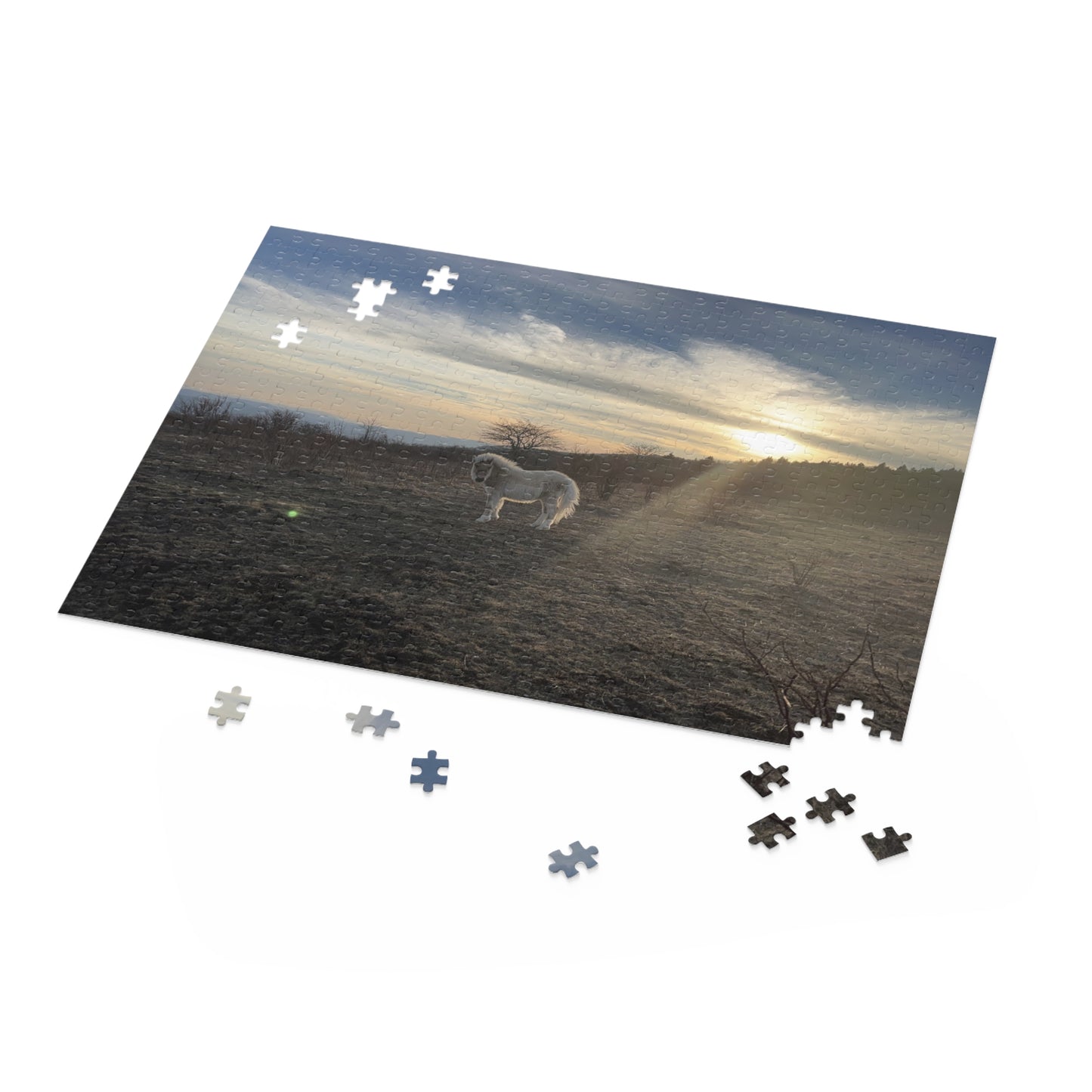 Sunset Pony Puzzle — Scenic Countryside Jigsaw (120/252/500 pcs)