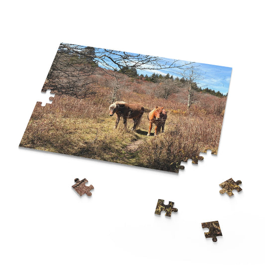 Wild Mare Meadow Puzzle — 120/252/500-Piece Scenic Horse Jigsaw
